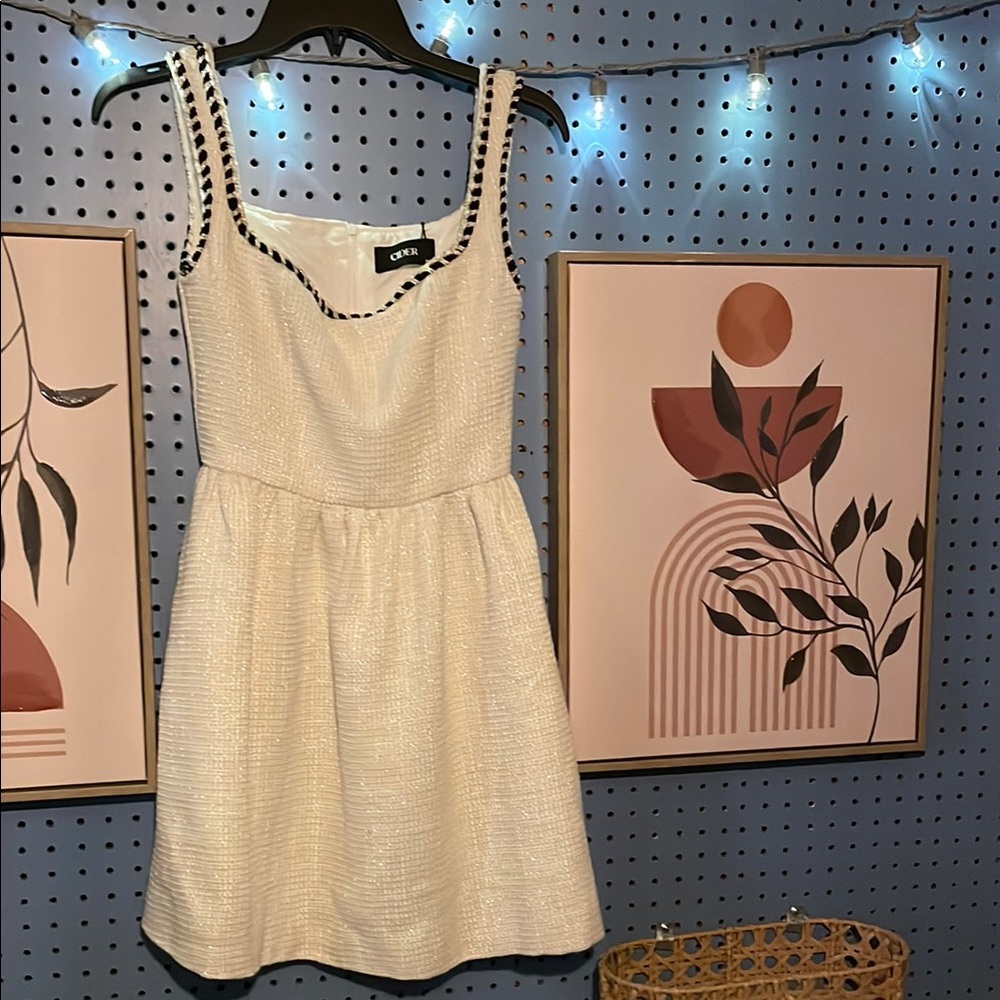 Cider Cream Scoop Neck Sleeveless Mini Dress